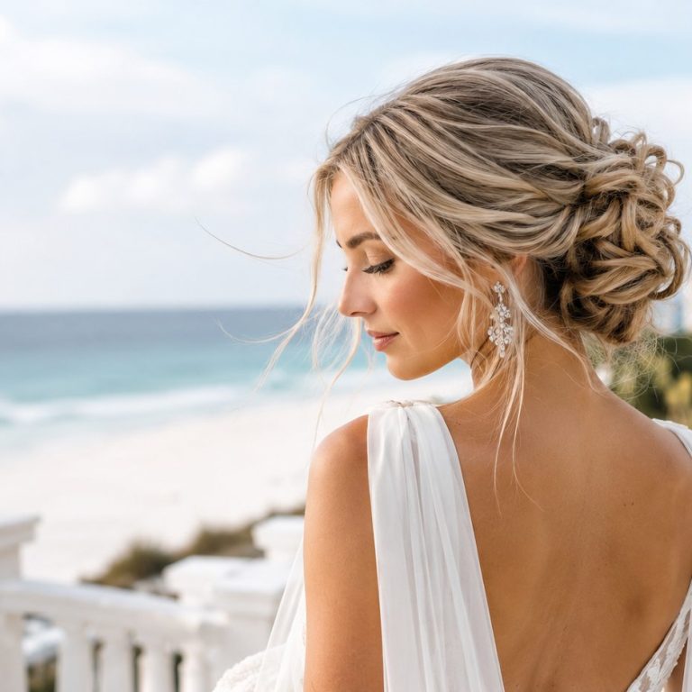 30A wedding hair stylist guide for effortless coastal bridal hair